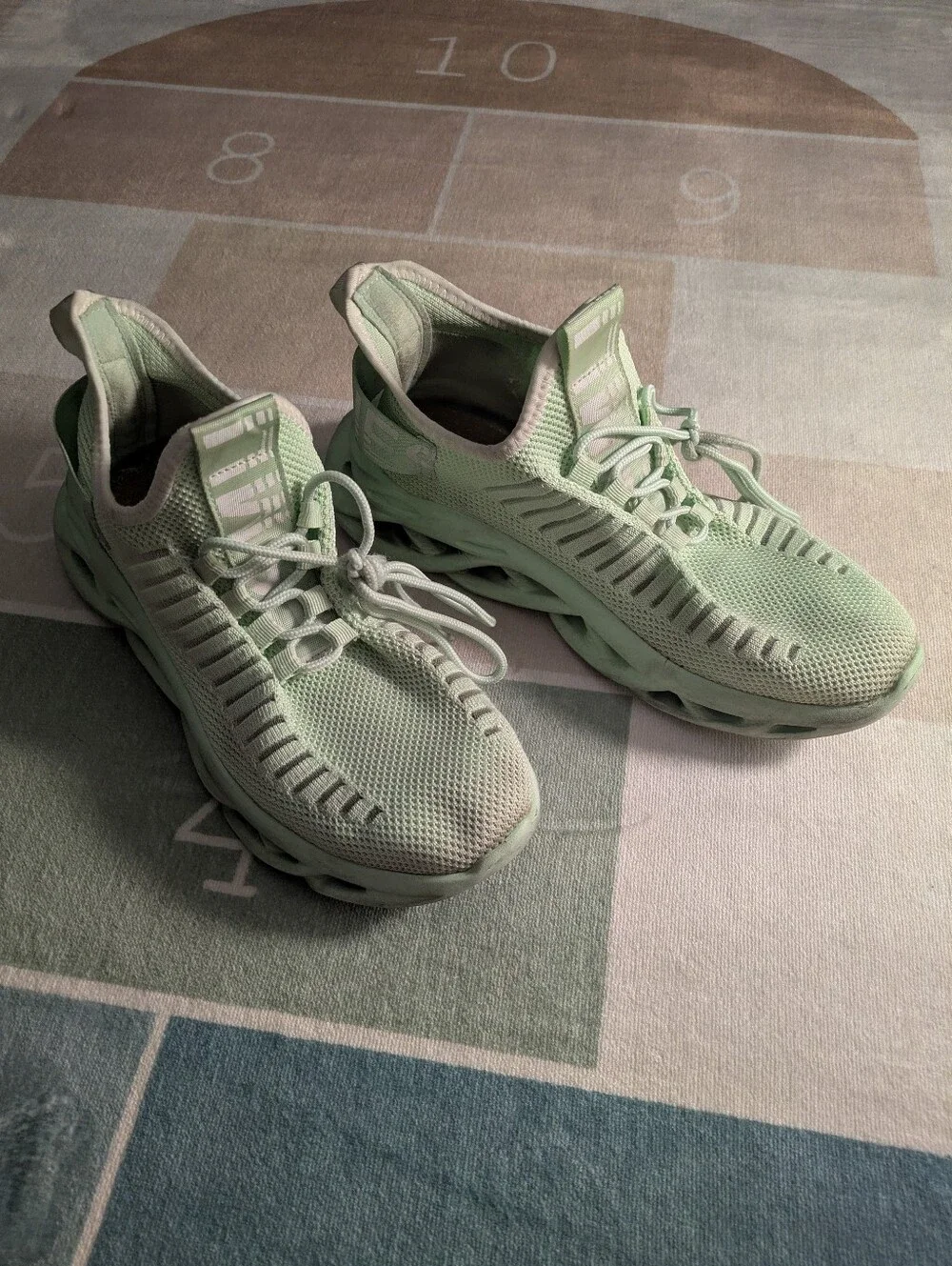 Mint Green Mesh Athletic Slip On Sneakers